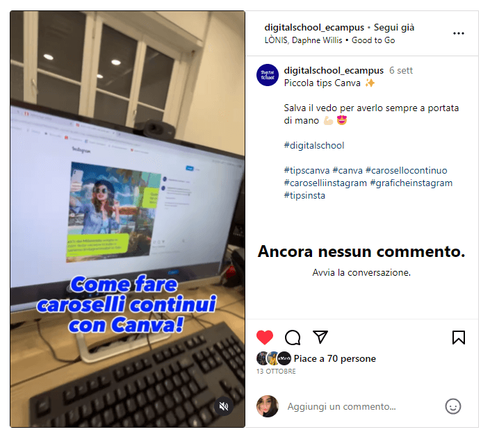 screenshot reel instagram digital school