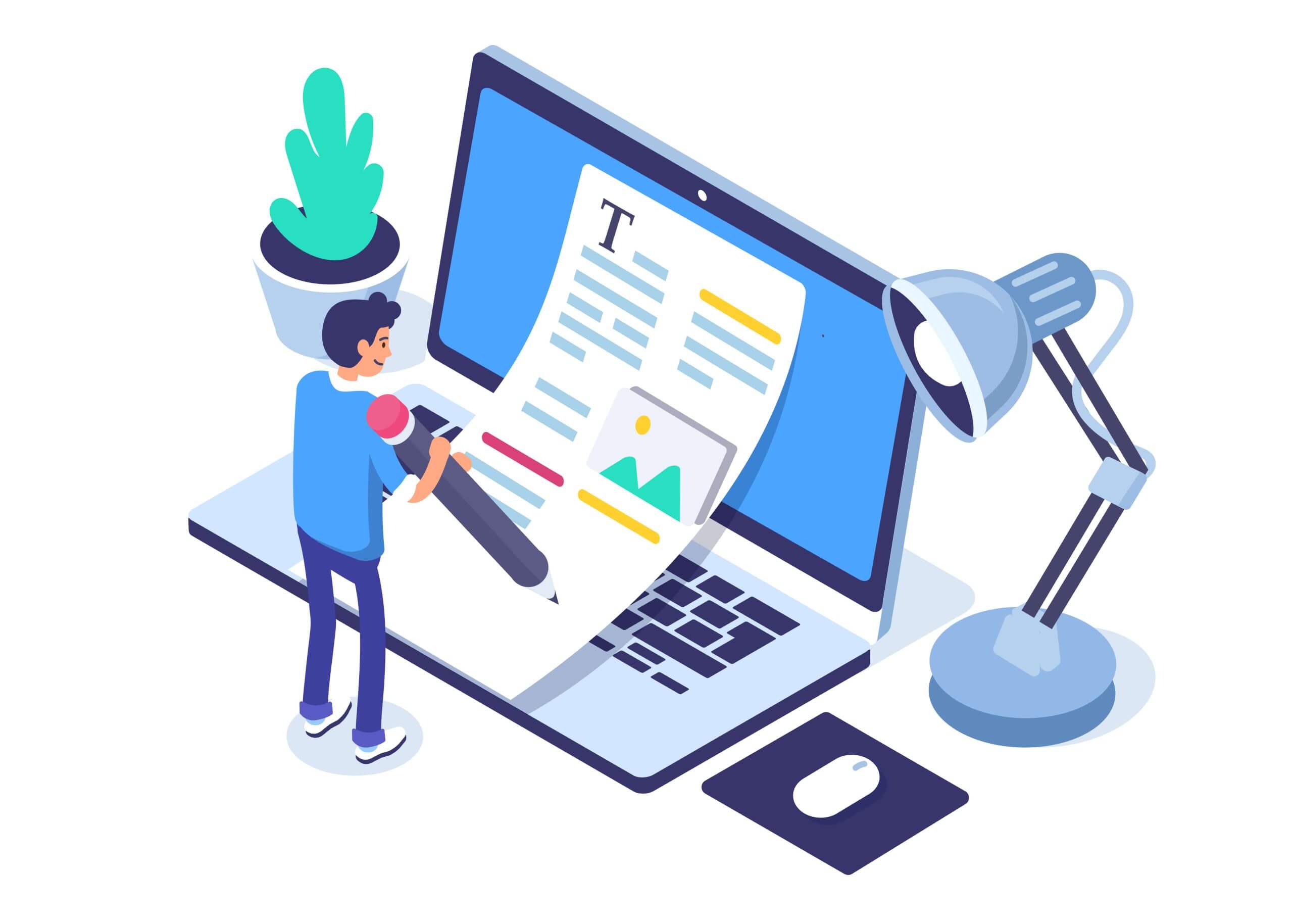shutterstock_1111241168-scaled uomo scrive post su blog seguendo template SEMRush