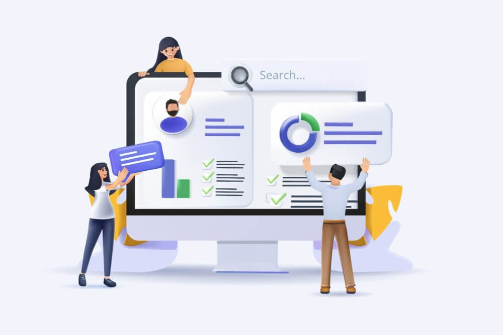 designer costruiscono pagine di atterraggio per rappresentare che cos'è una landing page