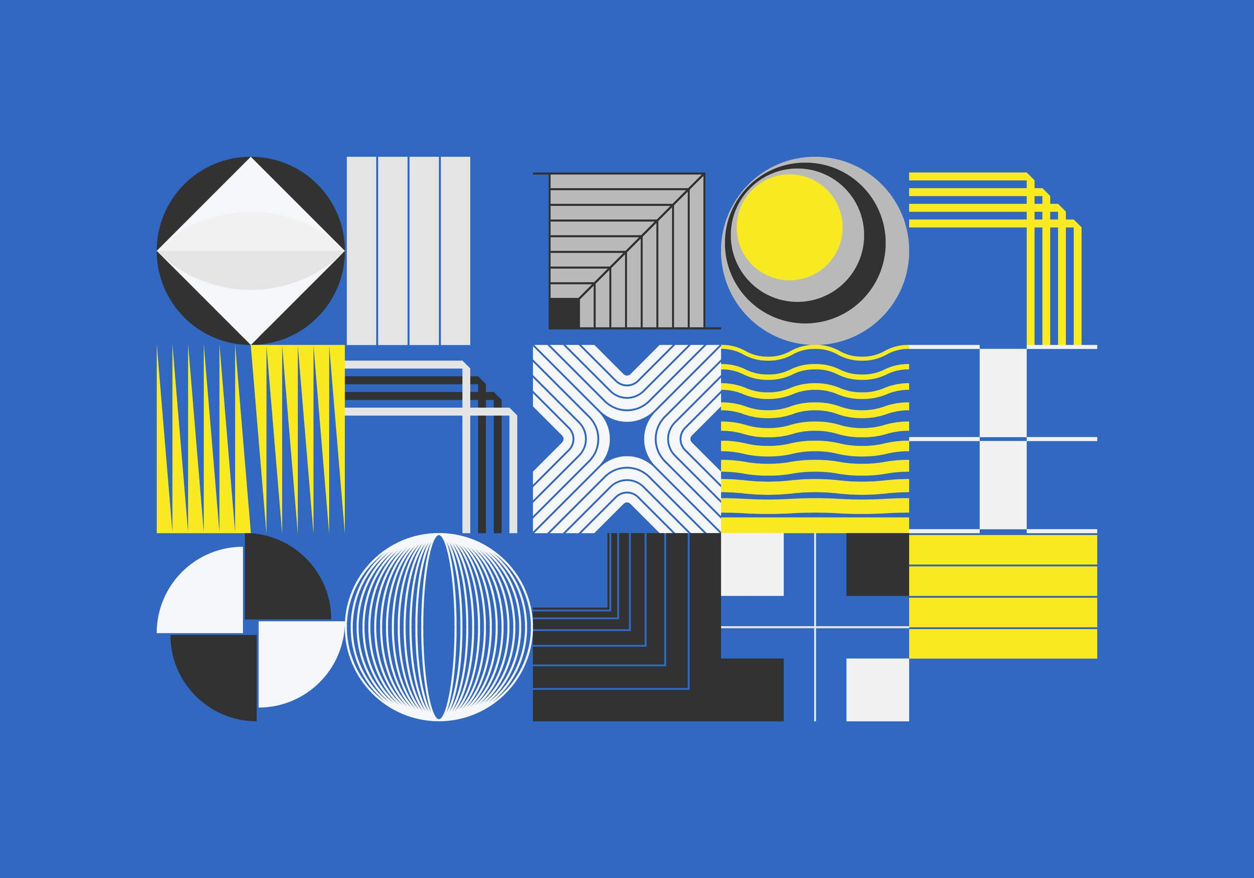 shutterstock_1865341537 forme geometriche su sfondo blu per rappresentare comunicare con le forme